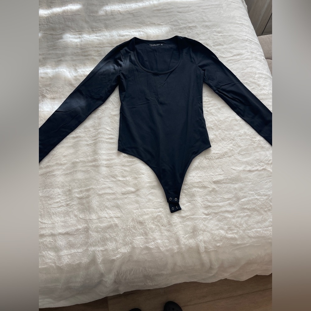 Abercrombie & Fitch Black Long Sleeve Bodysuit